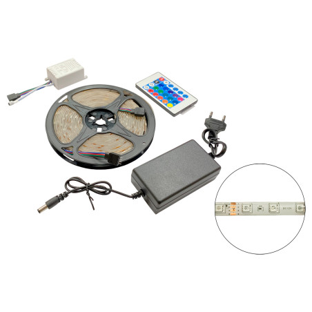 Светодиодная LED лента с пультом RGB 5050 (с блоком питания) (NF-00005463)