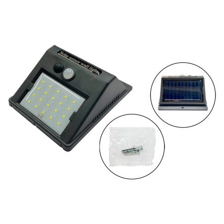 Уличный настенный светильник 30LED квадрат на солнечной батареи (12284)