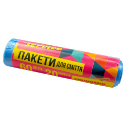 Пакет для мусора 600х800мм 60л (20шт) (114497)