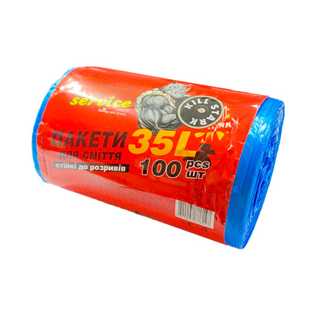 Пакет для мусора плотный 480х580мм 35л (100шт) (105466)