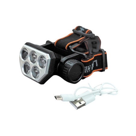 Фонарь налобный аккумуляторный 5LUMEN 3LM+2LED (SQ-815-2)