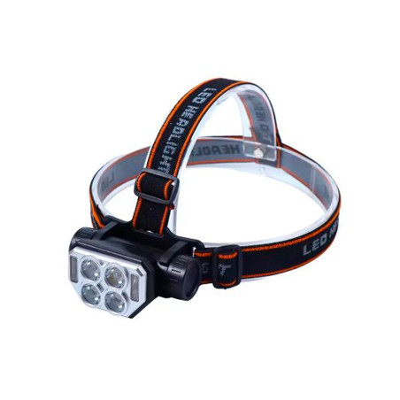 Фонарь налобный аккумуляторный 4LM+2+2SMD (SQ-814)