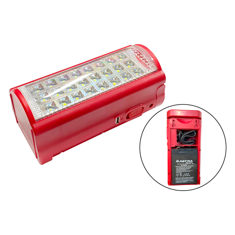 Фонарь переносной 24 LED с Power Bank (4000mAh USB 30 часов) Astra Silver Турция (RD-24 /1125-815)