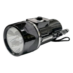 Фонарь ручной аккумуляторный с боковой LED-лампой (2 в 1 сетевой заряд) (15628)