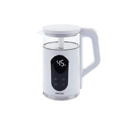 Электрочайник стеклянный Metec 1.7л с индикатором белый (700038)