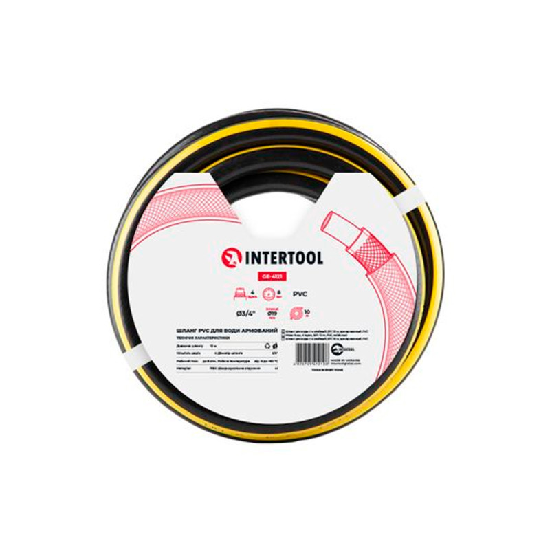 Шланг поливочный Intertool 3/4" x 10м зебра (GE-4121)