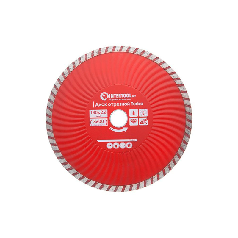Диск алмазный Intertool 180 мм турбоволна Pro (CT-2009)