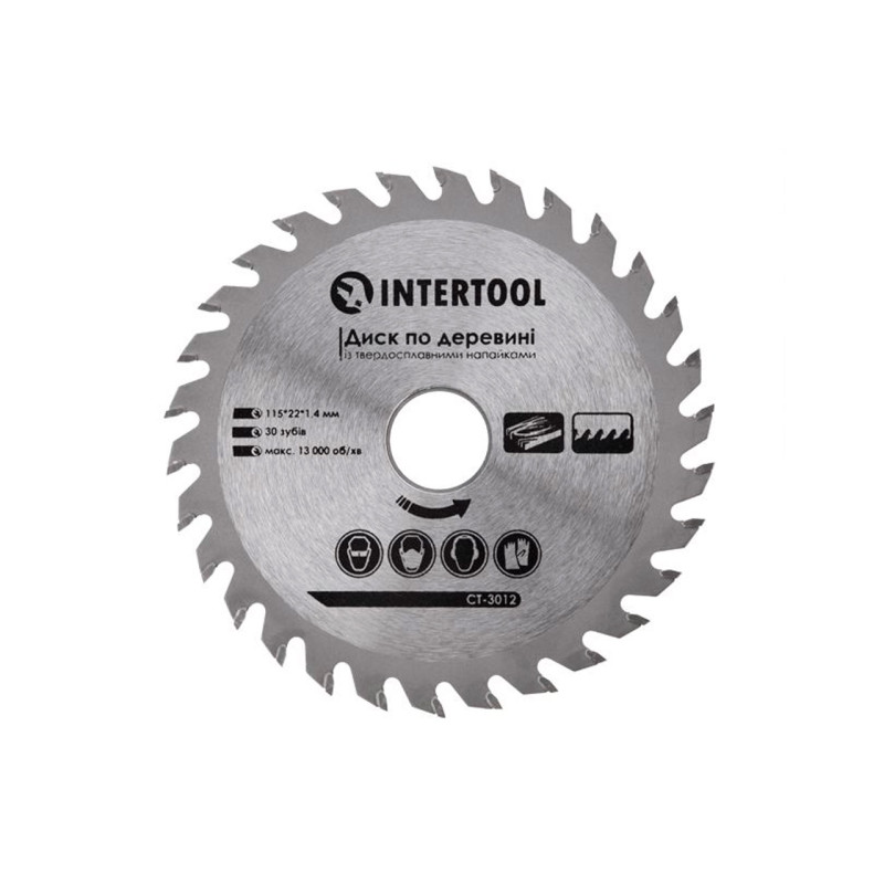 Диск пильный Intertool 115 х 30T х 22.2 мм (CT-3012)