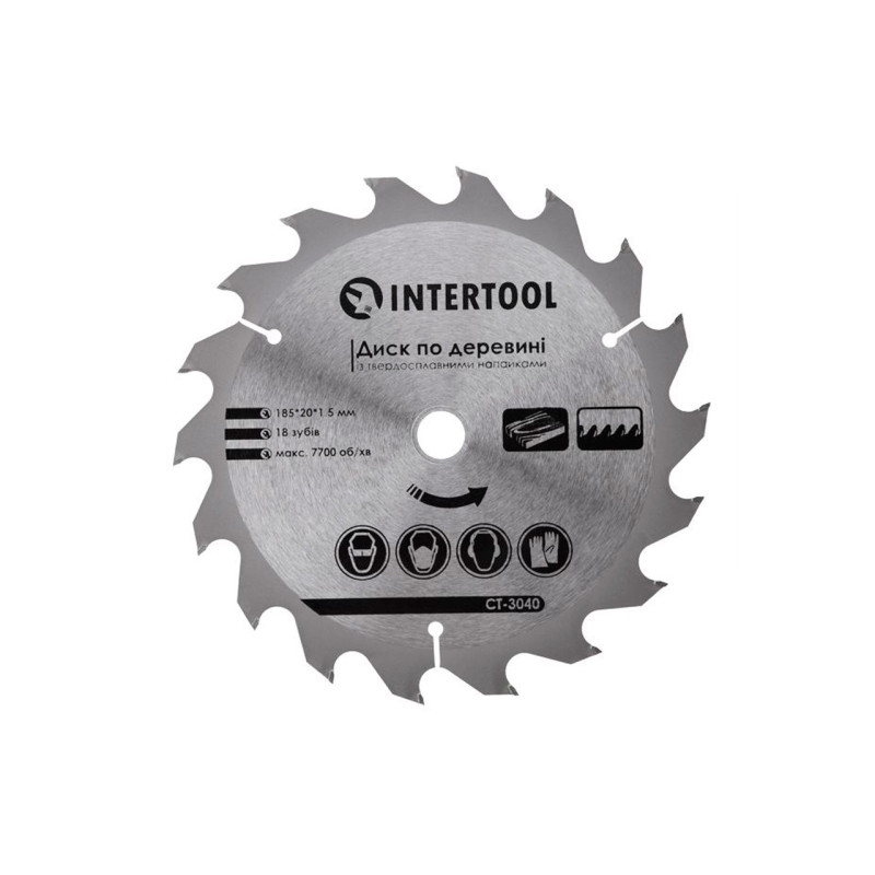 Диск пильный Intertool 185 х 18T х 20 мм (CT-3040)