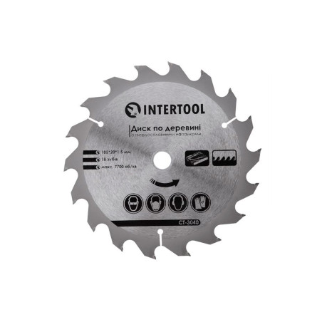 Диск пильный Intertool 185 х 18T х 20 мм (CT-3040)