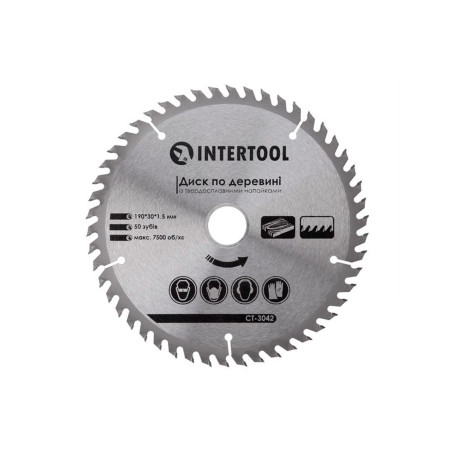 Диск пильный Intertool 190 х 50T х 30 мм (CT-3042)