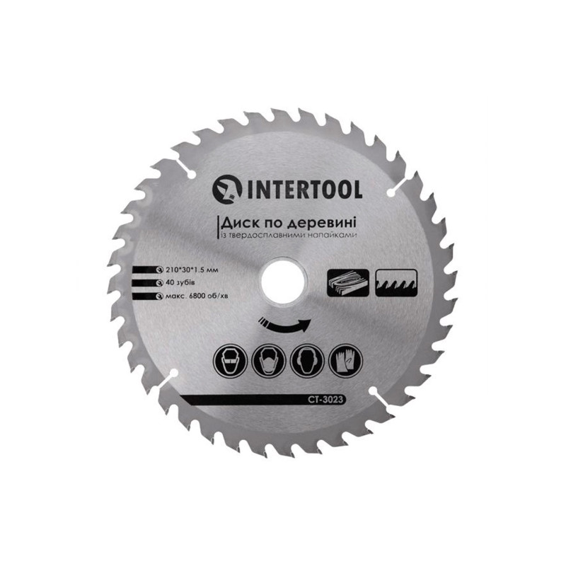 Диск пильный Intertool 210 х 40T х 30 мм (CT-3023)