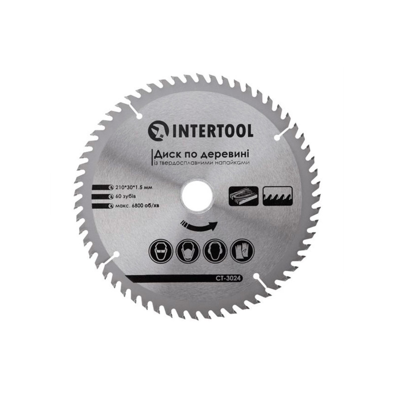 Диск пильный Intertool 210 х 60T х 30 мм (CT-3024)