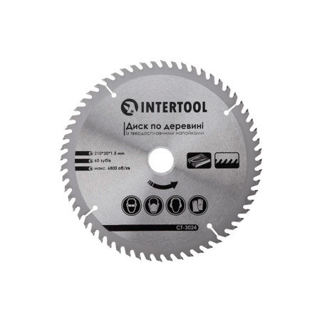 Диск пильный Intertool 210 х 60T х 30 мм (CT-3024)
