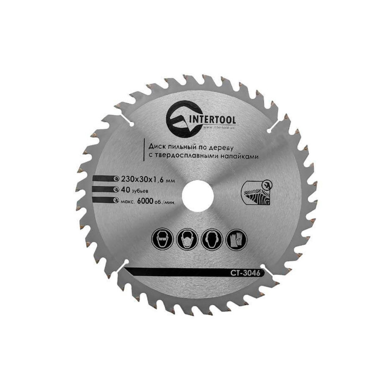 Диск пильный Intertool 230 х 40T х 30 мм (CT-3046)