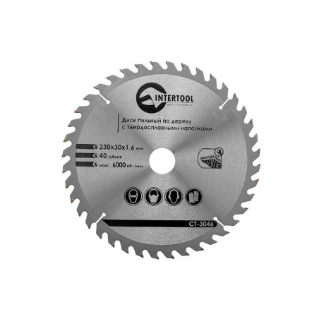 Диск пильный Intertool 230 х 40T х 30 мм (CT-3046)
