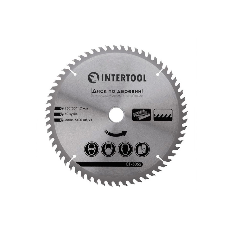 Диск пильный Intertool 250 х 60T х 30 мм (CT-3052)