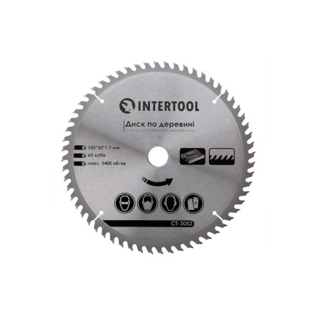Диск пильный Intertool 250 х 60T х 30 мм (CT-3052)