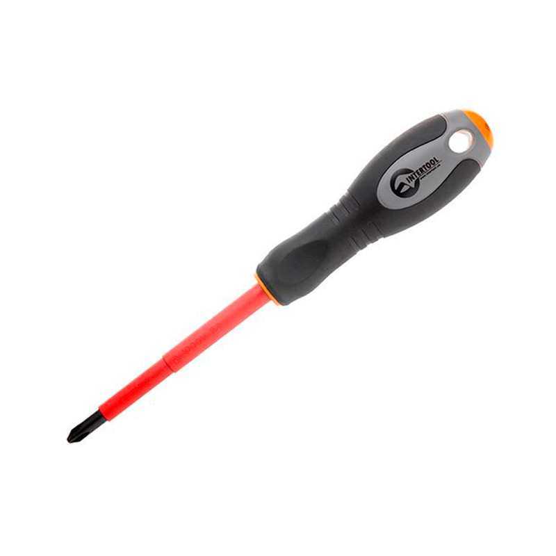Отвертка Intertool крестовая PH2 х 100 мм 1000 В диэлектрическая (VT-3212)