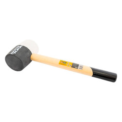 Киянка Mastertool 450 г х 60 мм черно-белая резина ручка деревянная (02-0322)