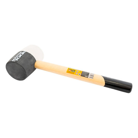 Киянка Mastertool 450 г х 60 мм черно-белая резина ручка деревянная (02-0322)
