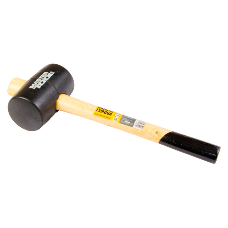 Киянка Mastertool 340 г х 55 мм черная резина ручка деревянная (02-0301)