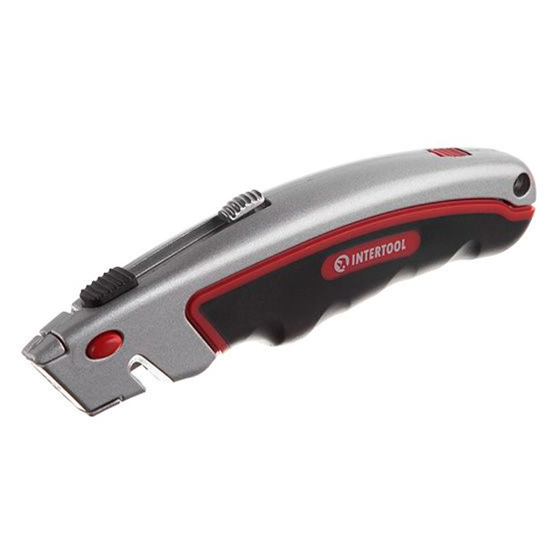 Нож Intertool трапециевидный металлический прорезиненный (HT-0516)