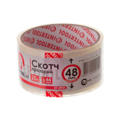 Скотч Intertool 48 мм х 25 м х 52 мкм прозрачный (KT-0901) (6 шт.)