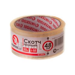 Скотч Intertool 48 мм х 50 м х 52 мкм прозрачный (KT-0902) (6 шт.)