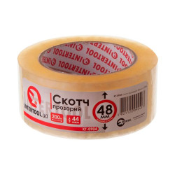 Скотч Intertool 48 мм х 200 м х 52 мкм прозрачный (KT-0904) (3 шт.)