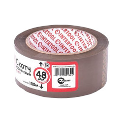 Скотч Intertool 48 мм х 100 м х 52 мкм коричневый (KT-0913)