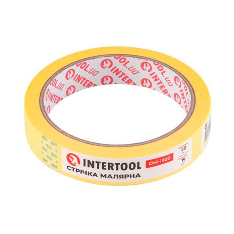 Лента малярная Intertool 19 мм х 20 м желтая (DM-1920) (12 шт.)