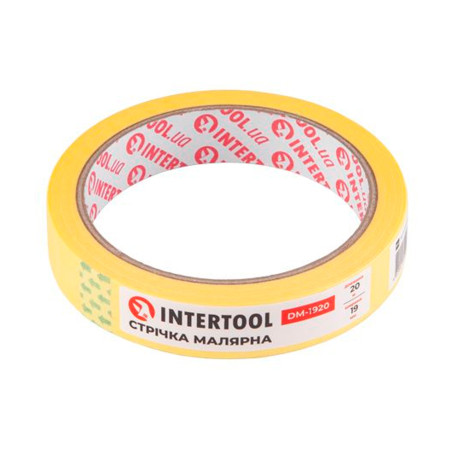 Лента малярная Intertool 19 мм х 20 м желтая (DM-1920) (12 шт.)