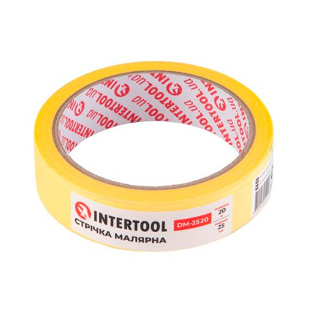 Лента малярная Intertool 25 мм х 20 м желтая (DM-2520) (9 шт.)