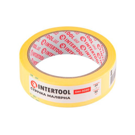 Лента малярная Intertool 30 мм х 20 м желтая (DM-3020) (8 шт.)