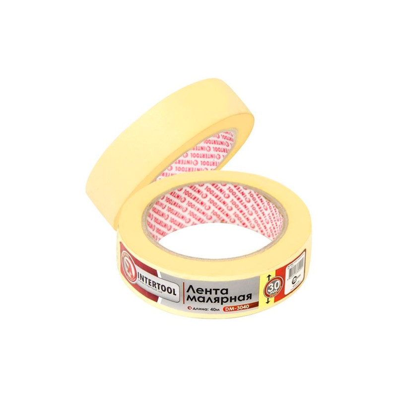 Лента малярная Intertool 30 мм х 40 м желтая (DM-3040) (8 шт.)