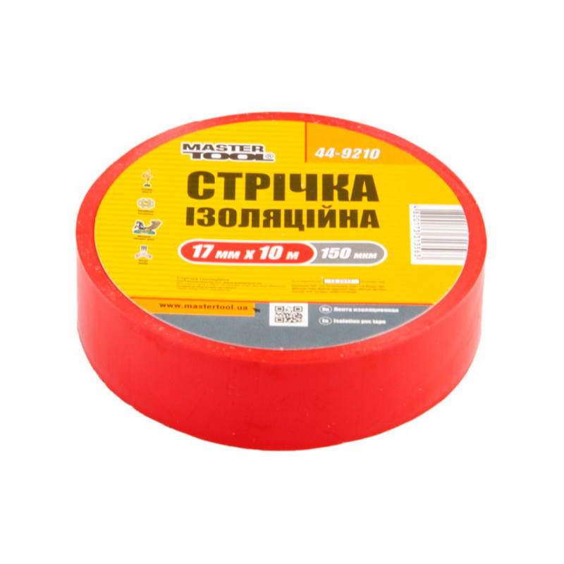 Лента изоляционная Mastertool 10 м красная (44-9210) (10 шт.)
