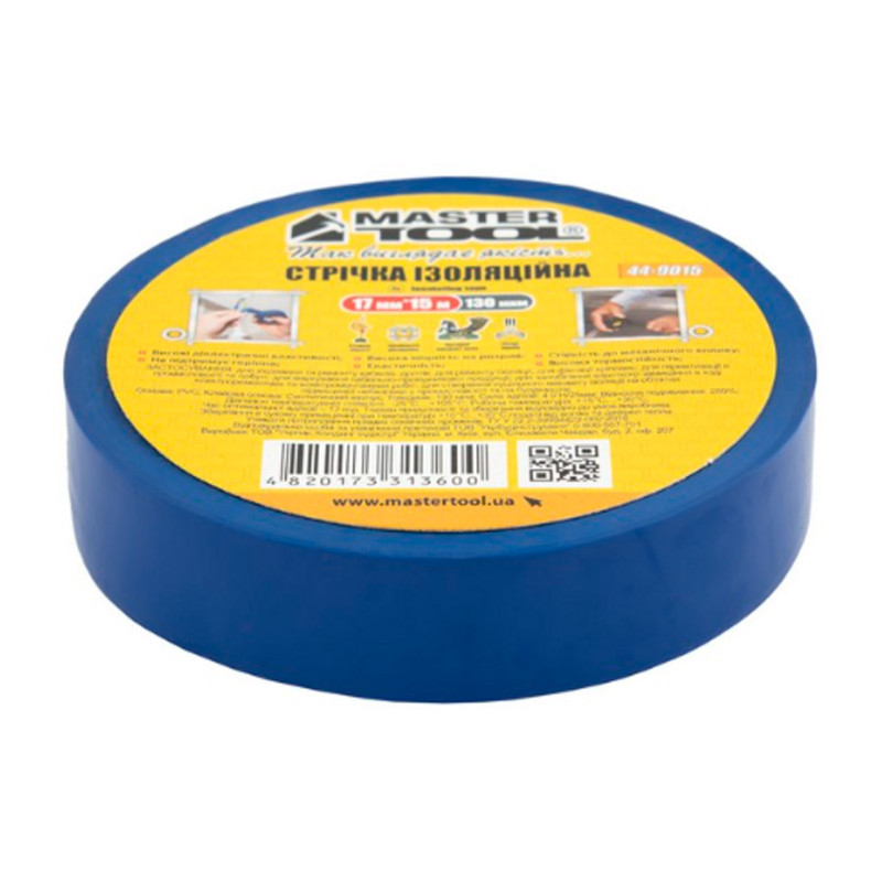 Лента изоляционная Mastertool 15 м синяя (44-9015) (10 шт.)