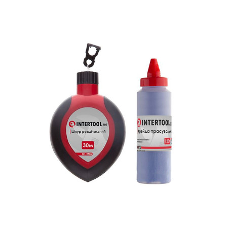 Набор 2-в-1 Intertool шнур отбивочный мел трассировочный (MT-2506)
