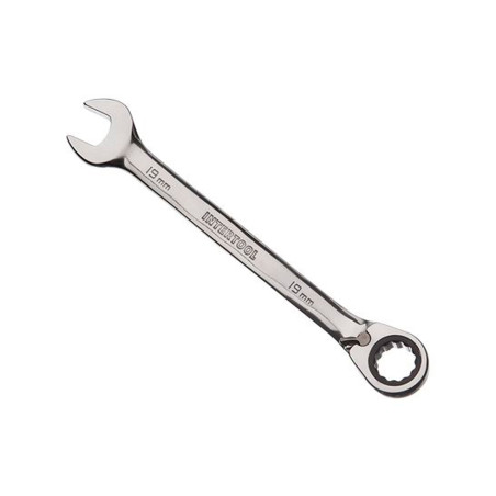 Ключ рожково-накидной Intertool 19 мм с трещоткой (XT-1319)