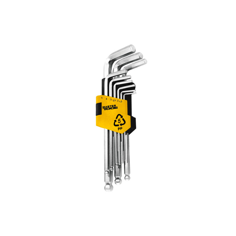 Набор шестигранных ключей Mastertool 9 шт. с шаром удлиненные (75-0957)
