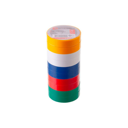 Лента изоляционная Intertool 25м x 17 x 0.15мм ассорти (IT-0029) (10 шт.)