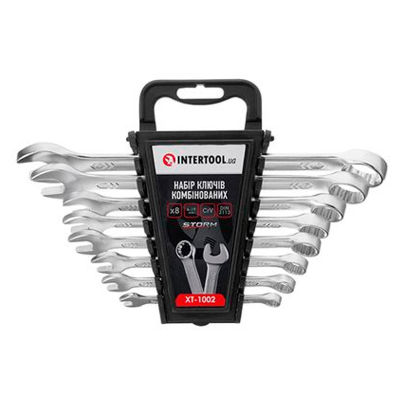 Набор рожково-накидных ключей Intertool 8 шт. (6-19 мм) Pro (XT-1002)