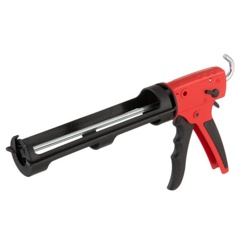 Пистолет для силикона Intertool сплошной 225 мм усиленный двухрежимный (HT-0028)