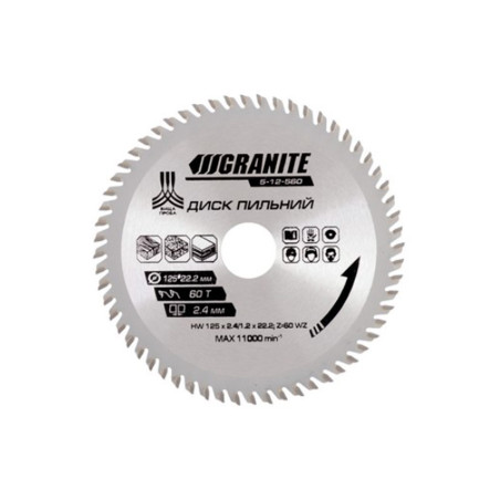 Диск пильный Granite 125 x 60T x 22.2 мм (5-12-560)