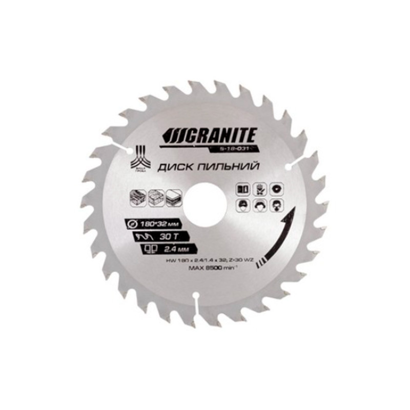 Диск пильный Granite 180 x 30T x 32 мм (32-30) (5-18-031)
