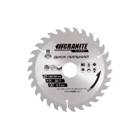 Диск пильный Granite 180 x 30T x 32 мм (32-30) (5-18-031)