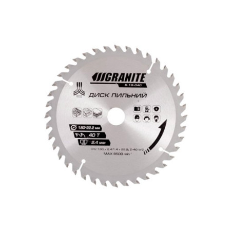 Диск пильный Granite 180 x 40T x 22.2 мм (22.2-20) (5-18-040)