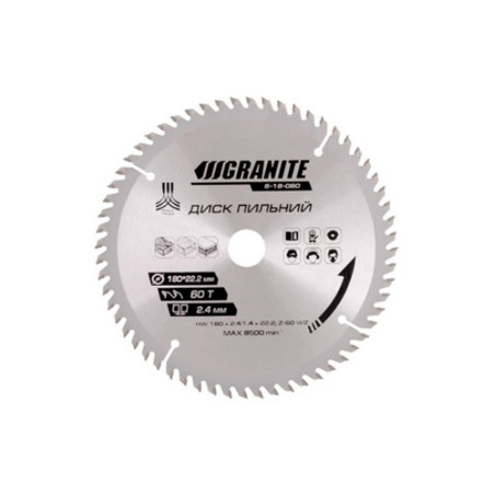Диск пильный Granite 180 x 60T x 22.2 мм (22.2-20) (5-18-060)