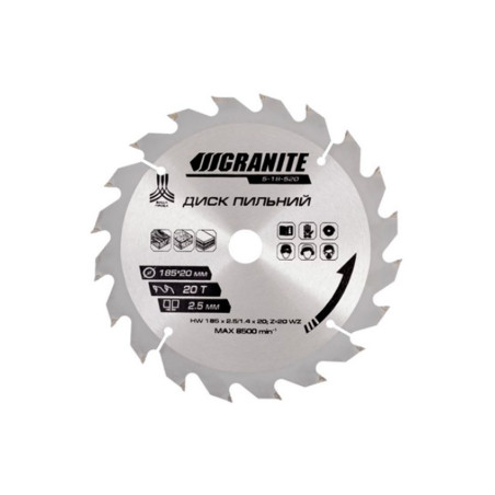 Диск пильный Granite 185 x 20T x 20 мм (20-16) (5-18-520)